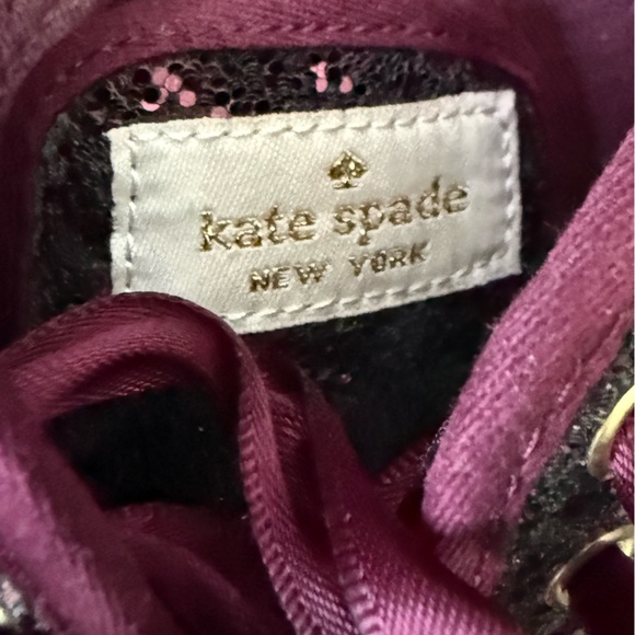 Keds X Kate Spade New York Champion Glitter Sneaker in Deep Cherry Size  8 - Picture 9 of 10